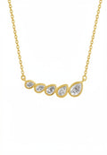 14K Gold Diamond Bezel Necklace