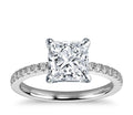 Lady's White 14 Karat Traditional Engagement Ring With Princess Diamond