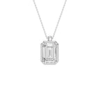 14K White Gold Lab Grown Diamond Bezel Pendant