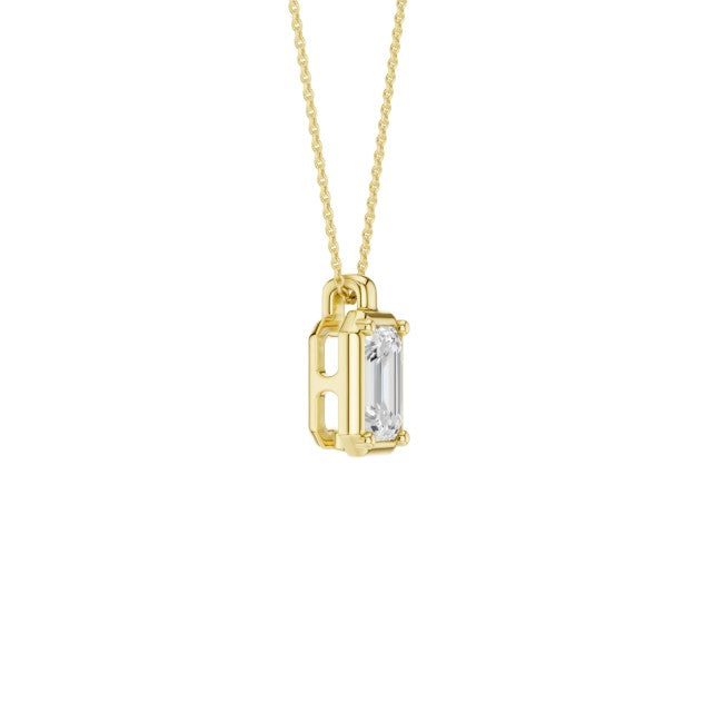14K Yellow Gold Lab Grown Diamond Bezel Pendant
