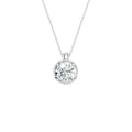 14K White Gold Lab Grown Diamond Bezel Pendant