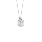 14K White Gold Lab Grown Diamond Bezel Pendant
