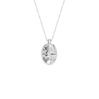 14K White Gold Lab Grown Diamond Bezel Pendant
