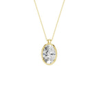 14K Yellow Gold Lab Grown Diamond Bezel Pendant