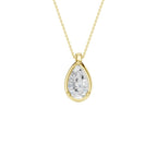 14K Yellow Gold Lab Grown Diamond Bezel Pendant