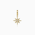 14K Yellow Gold Diamond Star Charm Pendant