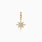 14K Yellow Gold Diamond Star Charm Pendant