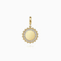 14K Yellow Gold Medallion Charm Pendant
