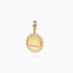 14K Yellow Gold Medallion Charm Pendant