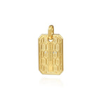 14K Yellow Gold Dog Tag Diamond Pendant