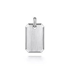 Sterling Silver Satin Dog Tag Pendant