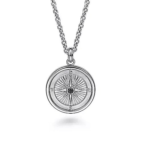 Sterling Silver Compass Pendant
