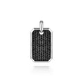 Sterling Silver Black Spinel Dog Tag Pendant