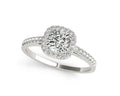 14K White Gold Halo Diamond Engagement Ring