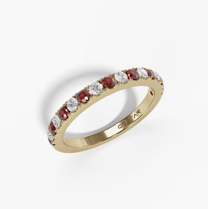 14K White Gold Alternating Micropave Band