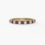 14K White Gold Alternating Micropave Band