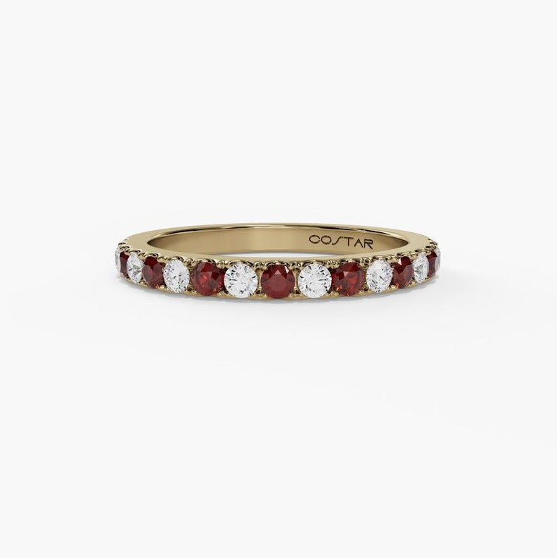 14K White Gold Alternating Micropave Band