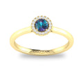 10K Gold Man-Made Alexandrite Halo Ring