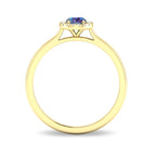 10K Gold Man-Made Alexandrite Halo Ring
