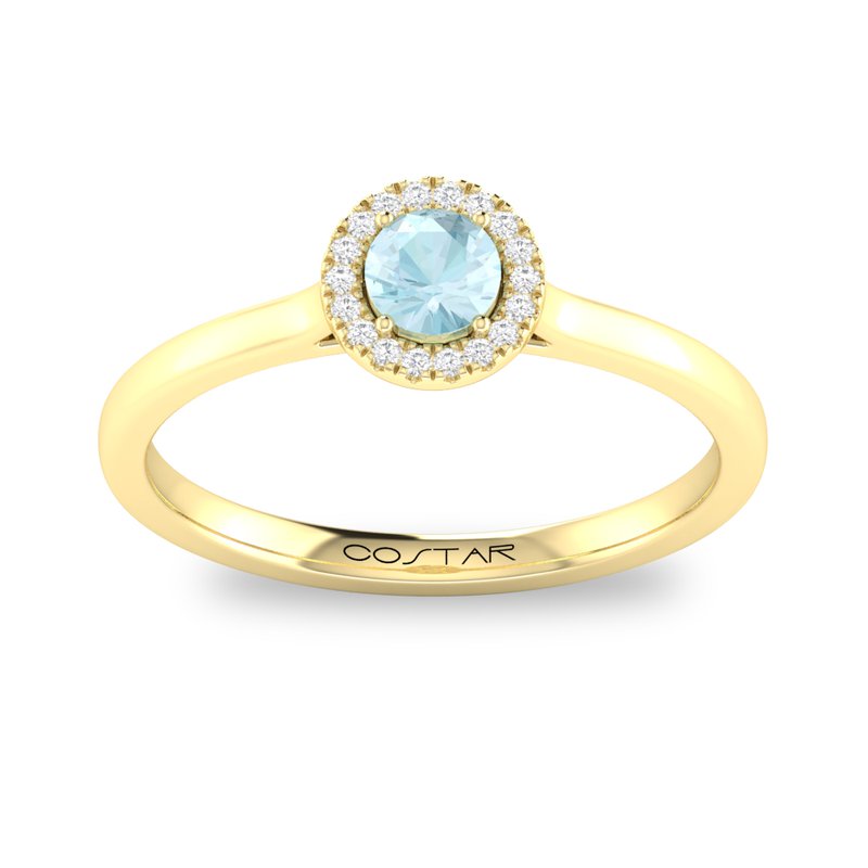 10K Gold Amethyst & Diamond Halo Ring