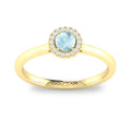 10K Gold Amethyst & Diamond Halo Ring