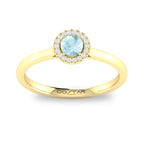 10K Gold Amethyst & Diamond Halo Ring