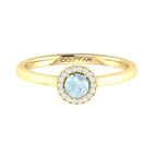 10K Gold Amethyst & Diamond Halo Ring