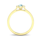 10K Gold Amethyst & Diamond Halo Ring