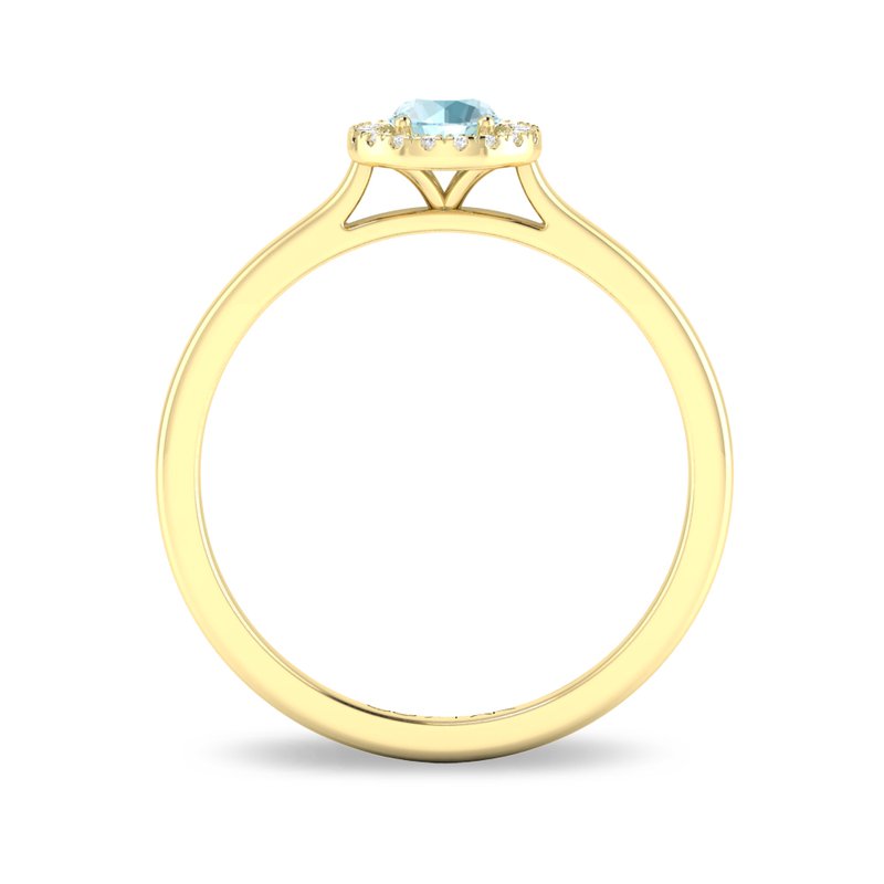 10K Gold Amethyst & Diamond Halo Ring
