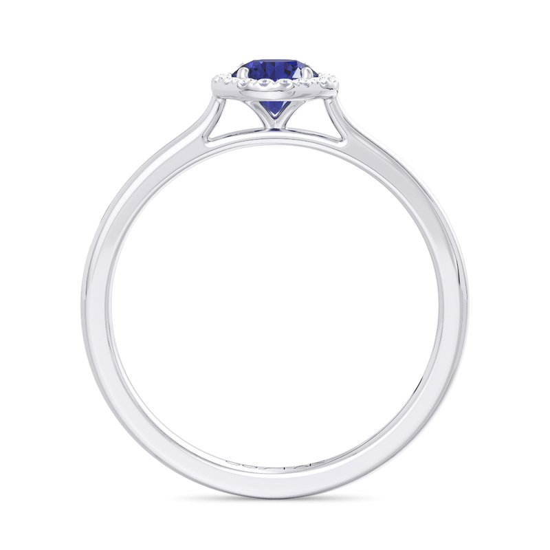 10K White Gold Blue Sapphire Halo Ring