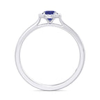 10K White Gold Blue Sapphire Halo Ring