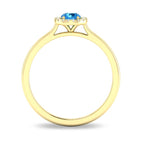 10K Gold Blue Topaz & Diamond Halo Ring