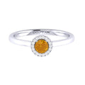 10K White Gold Citrine Halo Ring