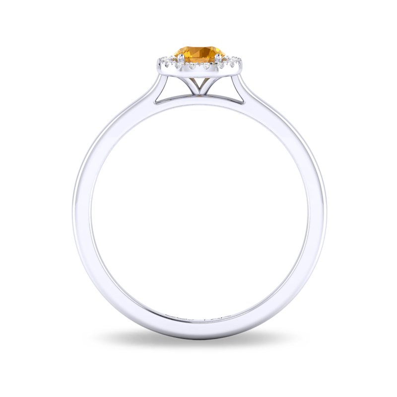 10K White Gold Citrine Halo Ring