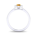 10K White Gold Citrine Halo Ring