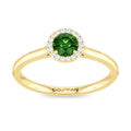 10K Gold Blue Topaz & Diamond Halo Ring