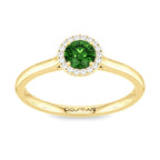 10K Gold Blue Topaz & Diamond Halo Ring