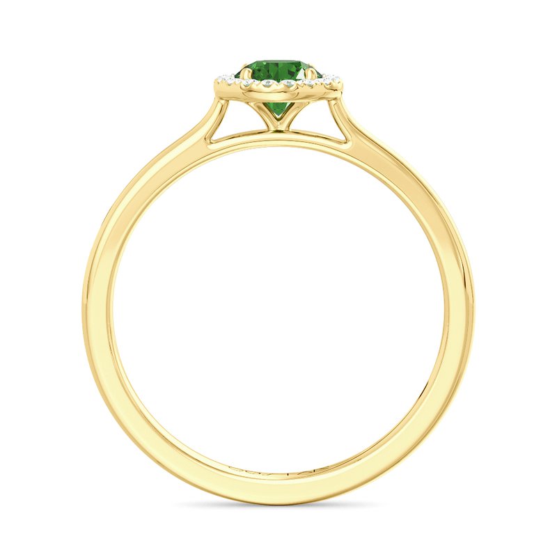 10K Gold Blue Topaz & Diamond Halo Ring
