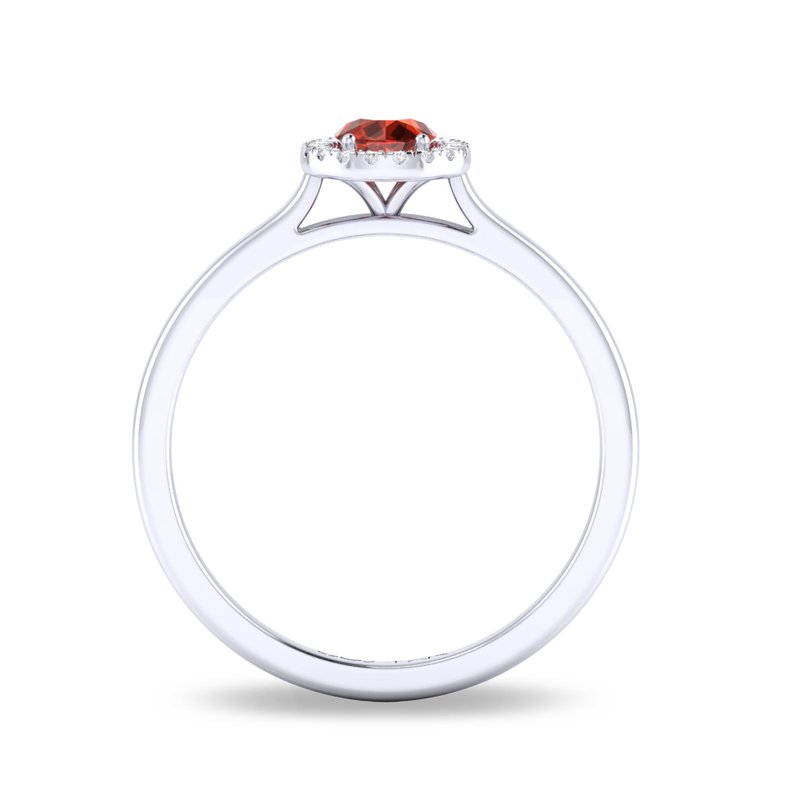 10K White Gold Garnet Halo Ring