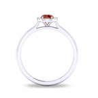 10K White Gold Garnet Halo Ring