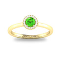10K Gold Peridot & Diamond Halo Ring