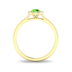 10K Gold Peridot & Diamond Halo Ring