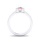 10K White Gold PinkTourmaline Halo Ring