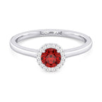 10K White Gold Ruby Halo Ring