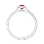 10K White Gold Ruby Halo Ring