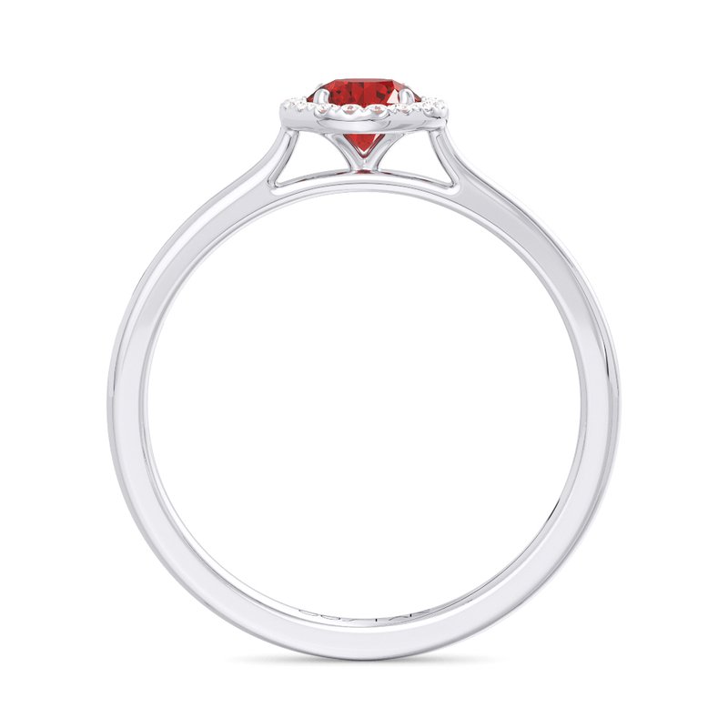 10K White Gold Ruby Halo Ring