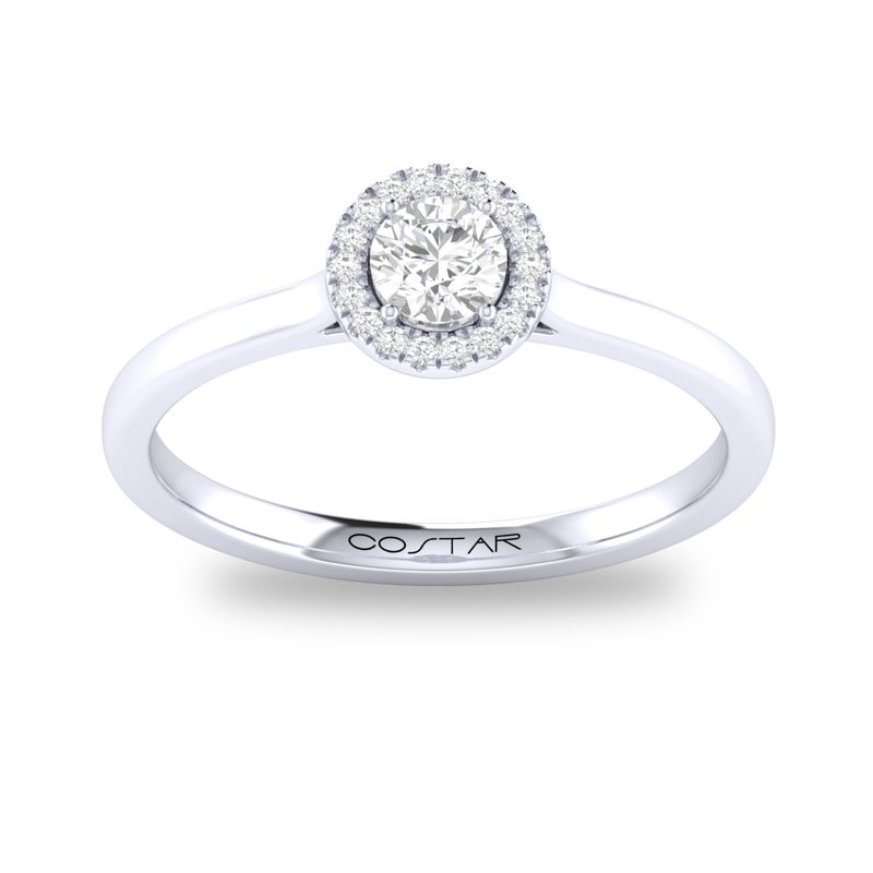 10K White Gold White Sapphire Halo Ring