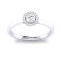 10K White Gold White Sapphire Halo Ring