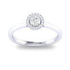 10K White Gold White Sapphire Halo Ring