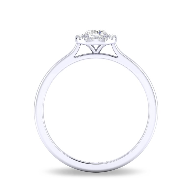 10K White Gold White Sapphire Halo Ring